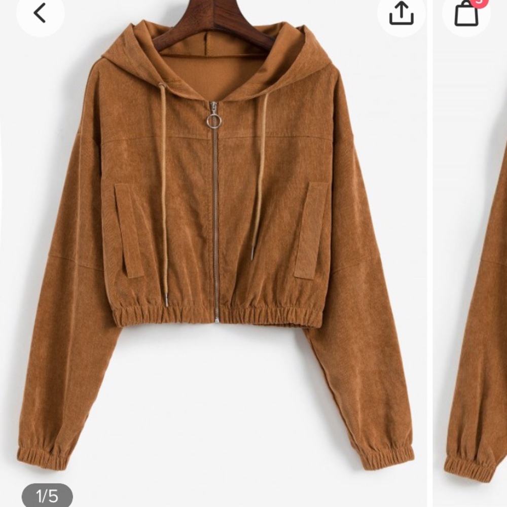 Suede cropped hoodie